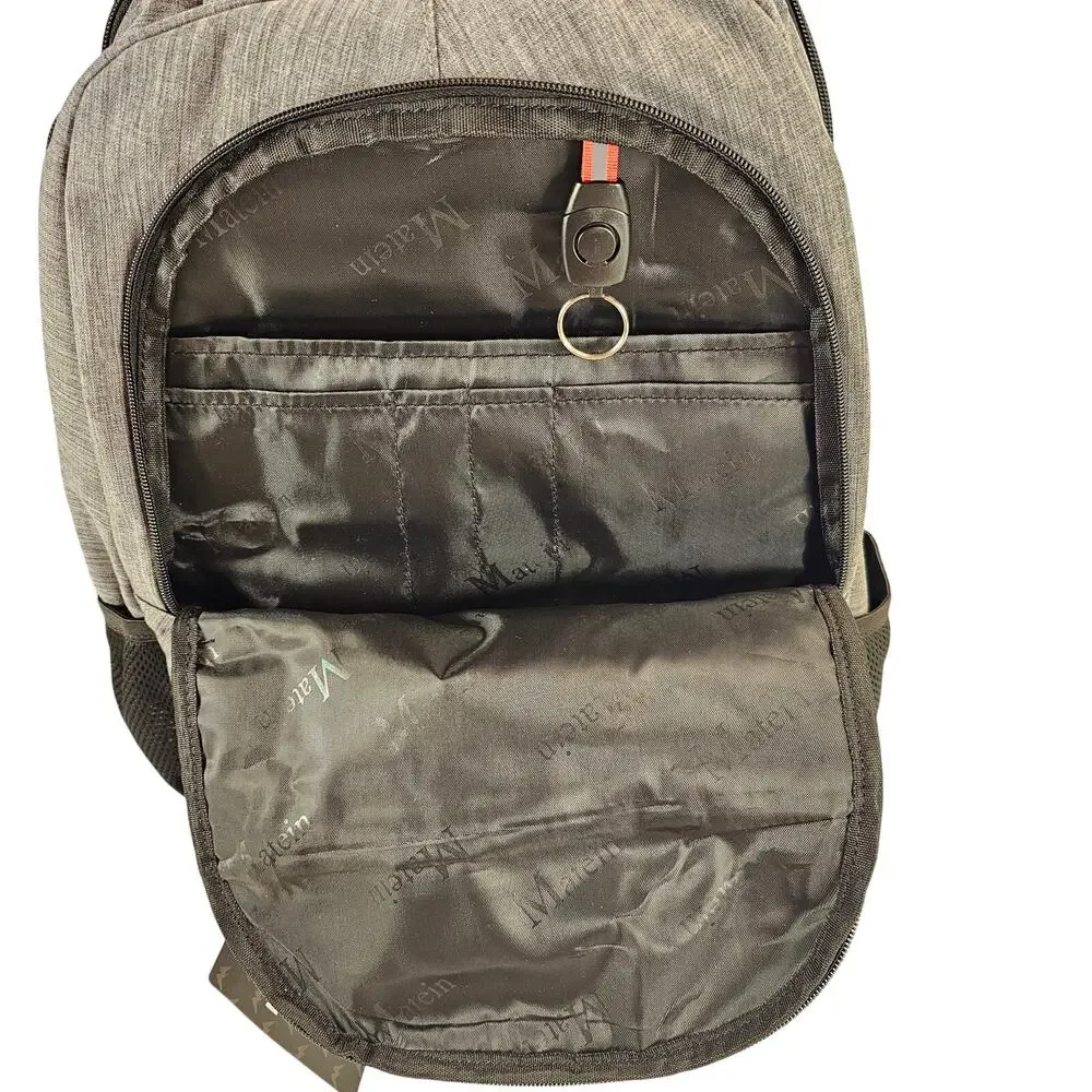 MATEIN Gray Laptop Backpack USB Charging Port Travel School Work Bag 19x 13x 6